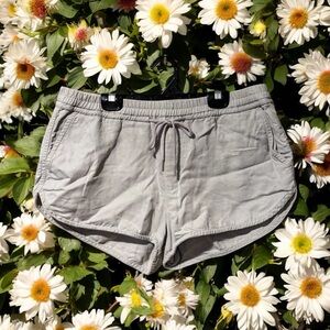 Community Aritzia Grey Linen Shorts with Drawstring Waist
